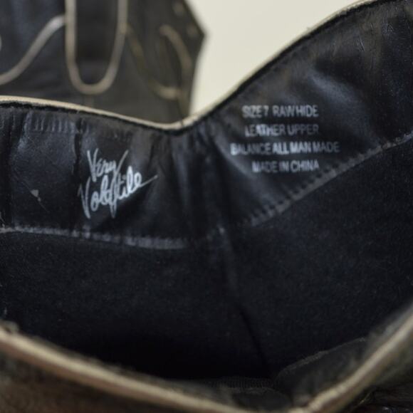 Very Volatile Leather Western Cowboy Boots Black Leather 7 - Picture 13 of 16